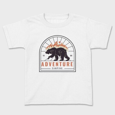 Adventure Camping Bear, Kids' T-Shirt