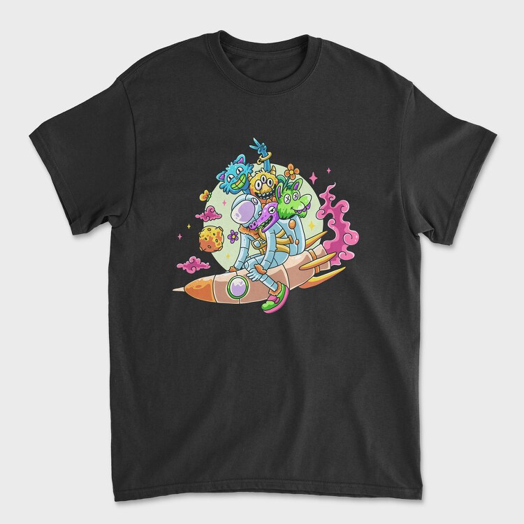 Astronaut Catoon, Unisex Men's T-Shirt