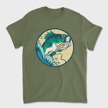Bass Fishing Illustration 2, Unisex Men's T-Shirt