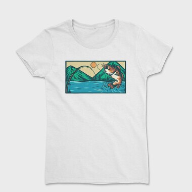 Women's T-Shirt, Bass Fishing Illustration 5