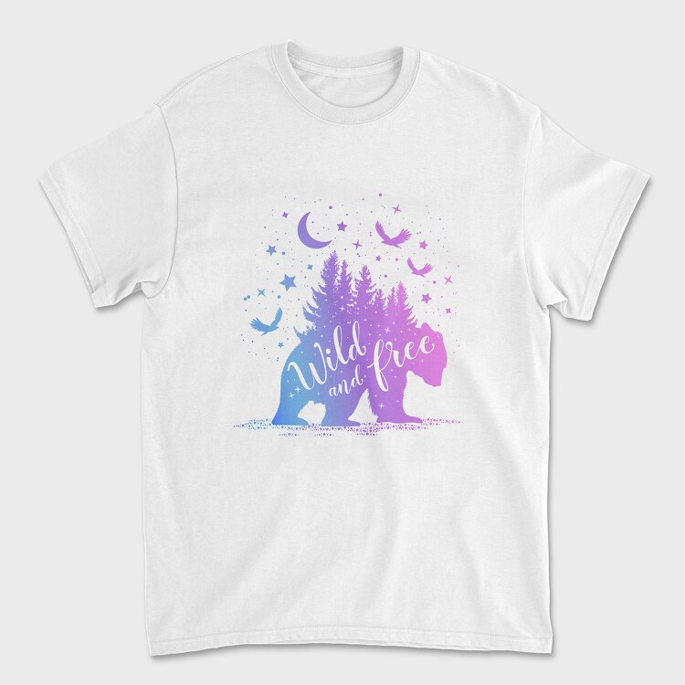 Bear Wild and Free, Унисекс Мъжка Тениска