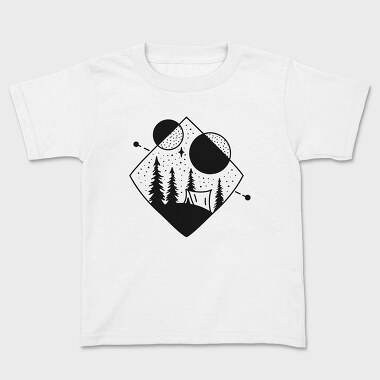 Camp Line Art, Kids' T-Shirt