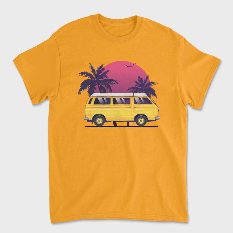Camper Palm Sunset, Unisex Men's T-Shirt