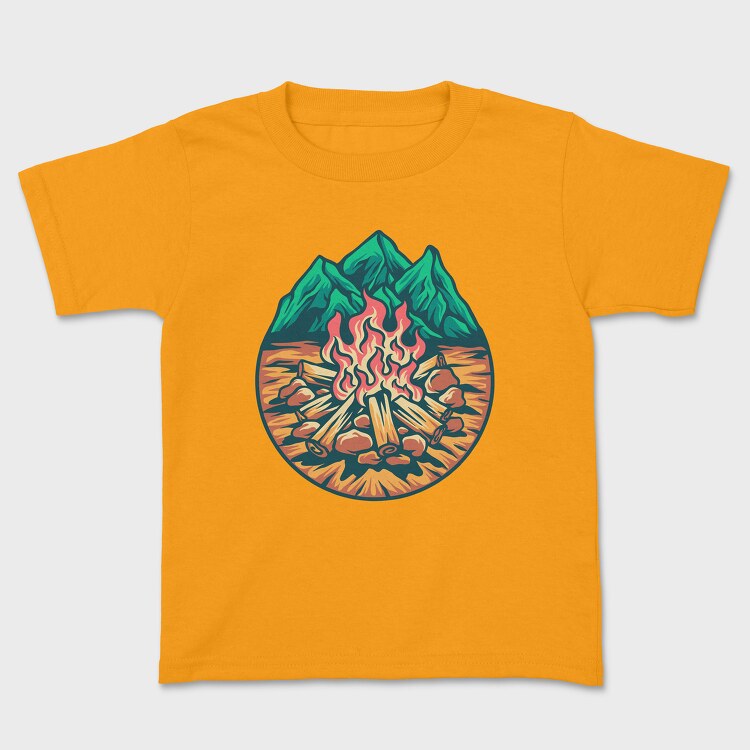 Campfire Outdoors Illustration, Детска Тениска