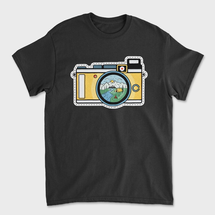 Camping Camera, Унисекс Мъжка Тениска