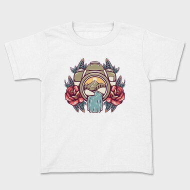 Camping Illustration 7, Kids' T-Shirt