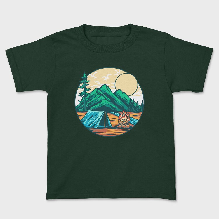 Camping Illustration 9, Kids' T-Shirt