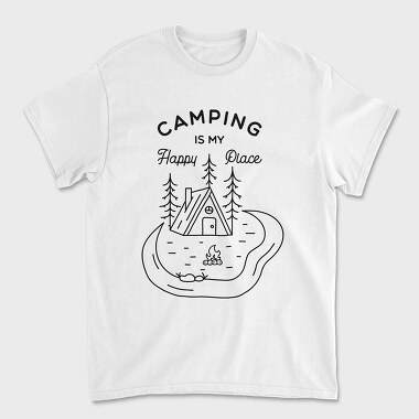 Camping Is My Happy Place, Unisex Men's T-Shirt