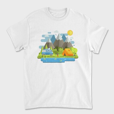 Camping Landscape, Unisex Men's T-Shirt