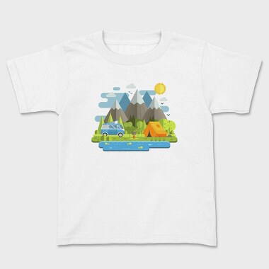 Camping Landscape, Kids' T-Shirt