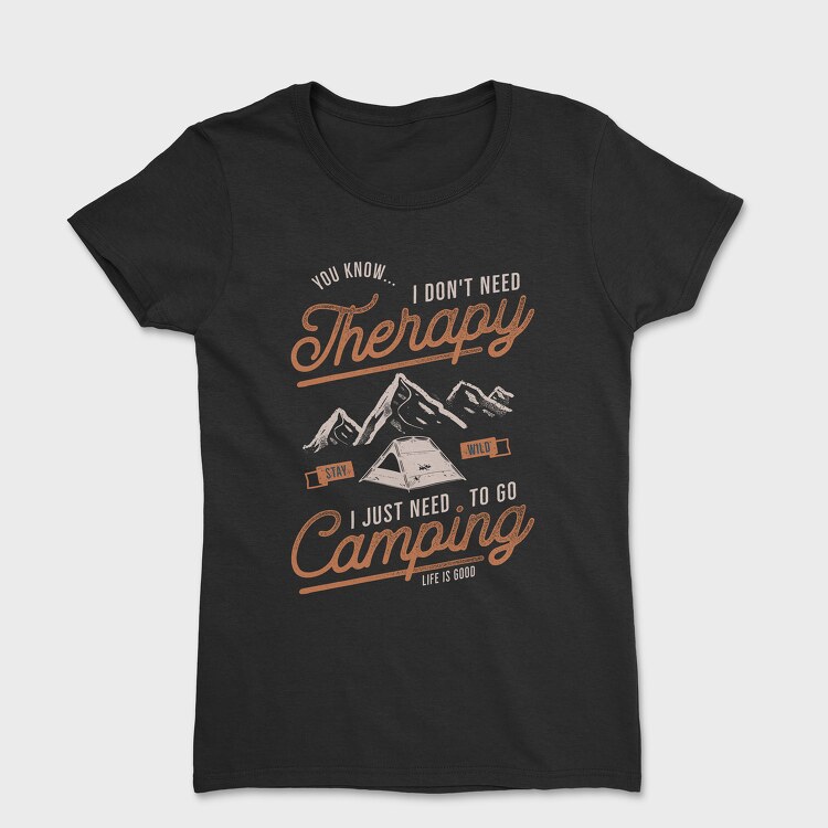 Camping Therapy, Women's T-Shirt
