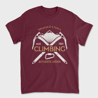 climbing mountain, Unisex Men's T-Shirt