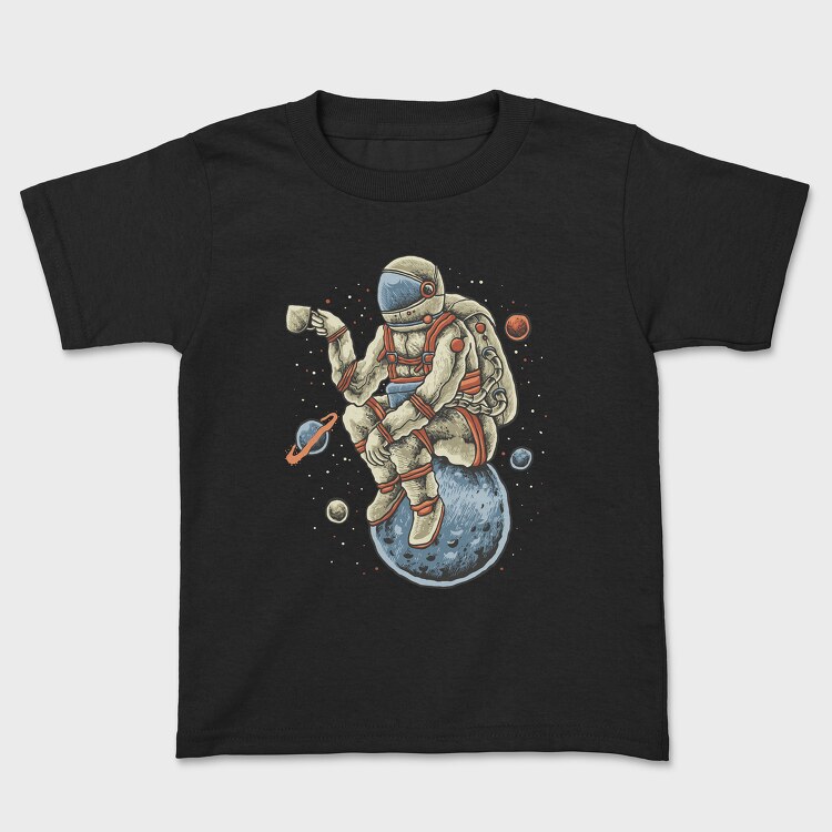 Coffee Astronaut, Kids' T-Shirt