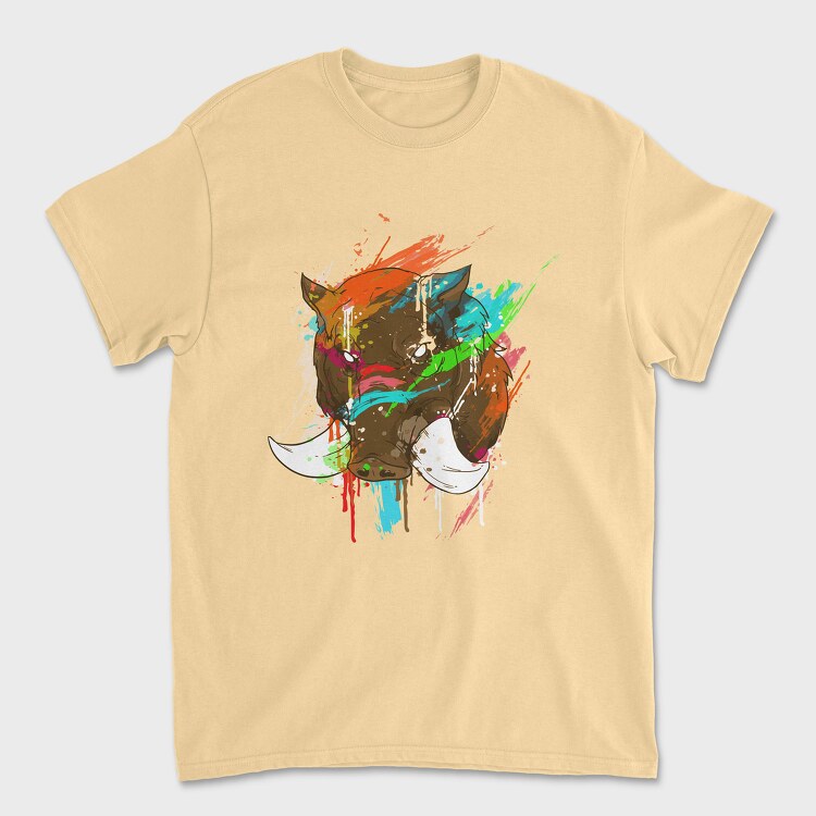 Colorful Boar, Unisex Men's T-Shirt