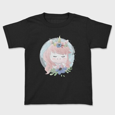 Cute Unicorn Flowers, Kids' T-Shirt