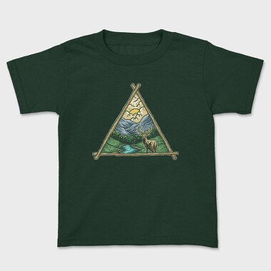 Deer Triangle Landscape, Kids' T-Shirt