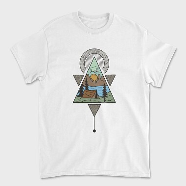 Geometric Camping, Unisex Men's T-Shirt