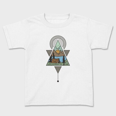Kids' T-Shirt, Geometric Camping