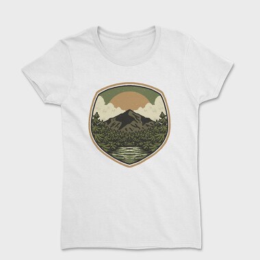 Green Vintage Landscape, Women's T-Shirt