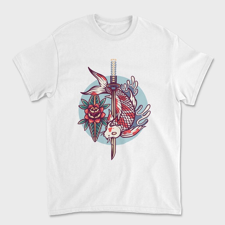 Koi Fish Illustration 2, Unisex Men's T-Shirt