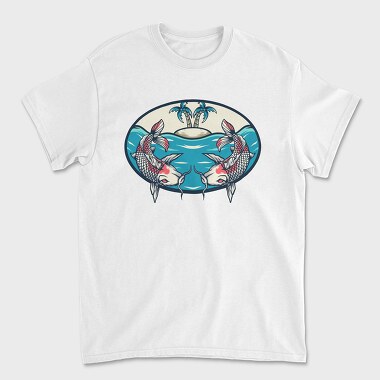Koi Fish Illustration 4, Unisex Men's T-Shirt