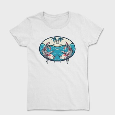 Women's T-Shirt, Koi Fish Illustration 4