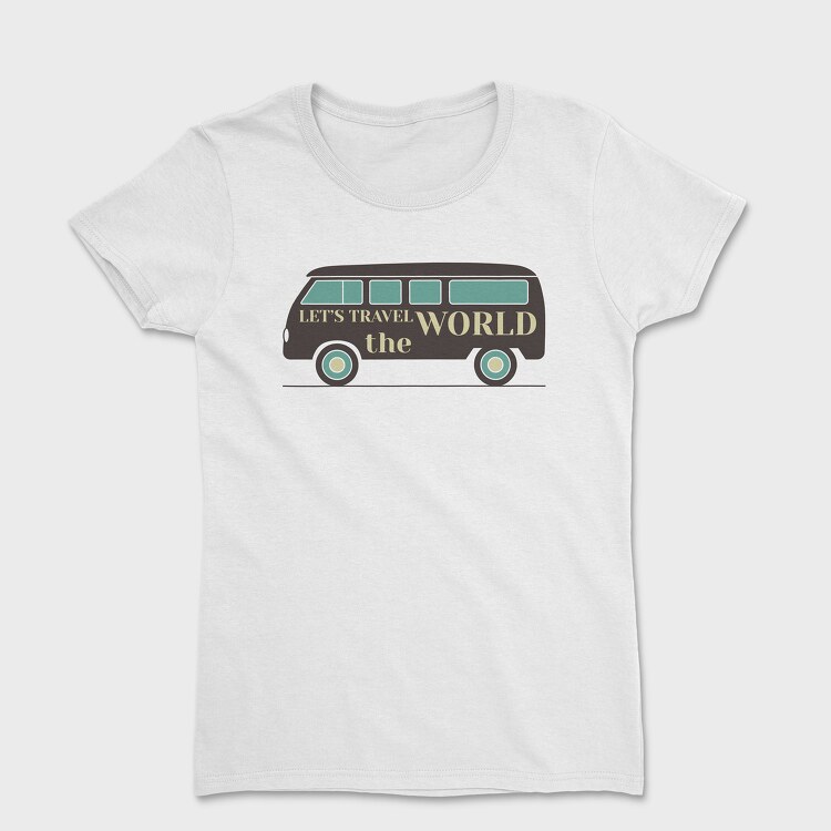 Lets Travel the World Car, Women's T-Shirt