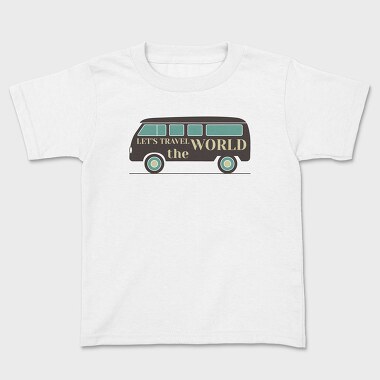 Lets Travel the World Car, Kids' T-Shirt