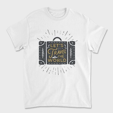 Unisex Men's T-Shirt, Lets Travel the World