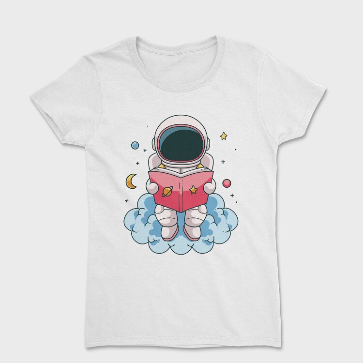 Little Astronaut Reading, Women's T-Shirt