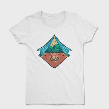 Mountain Camping Illustration 2, Women's T-Shirt