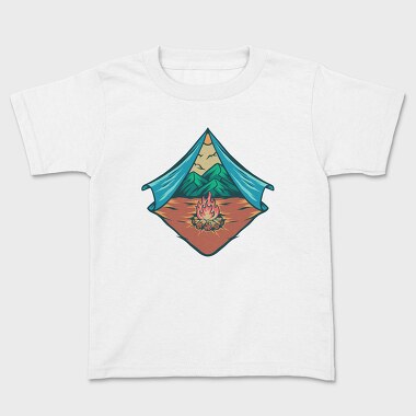 Mountain Camping Illustration 2, Kids' T-Shirt