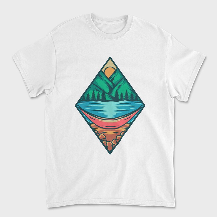 Mountain Camping Illustration 3, Унисекс Мъжка Тениска