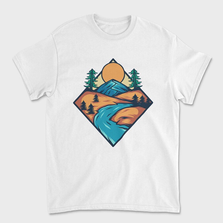 Mountain Illustration 3, Унисекс Мъжка Тениска