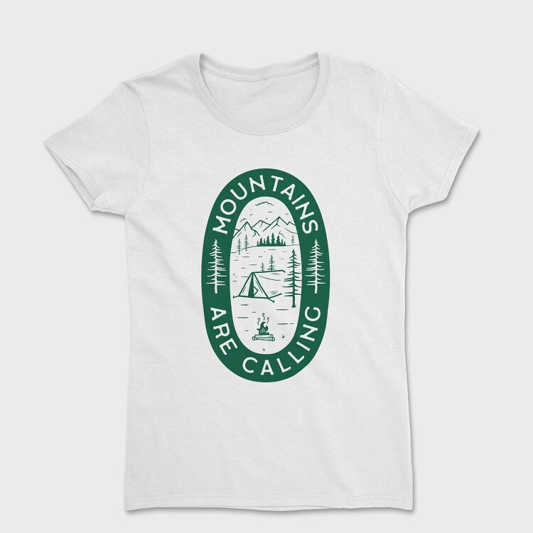 Mountains Are Calling Green, Women's T-Shirt