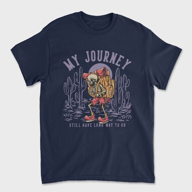 Унисекс Мъжка Тениска, My Journey With Hiking Skeleton