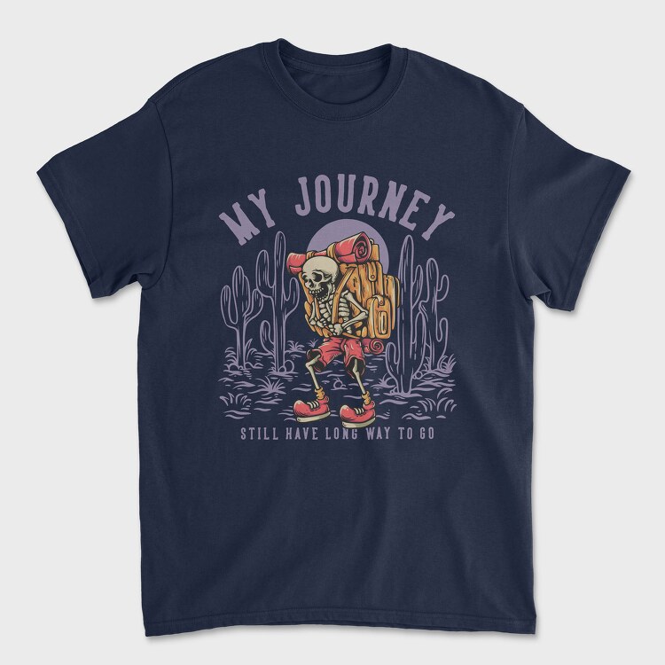 My Journey With Hiking Skeleton, Unisex Men's T-Shirt
