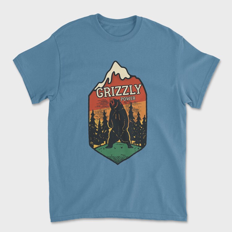 Retro Grizzly Power, Unisex Men's T-Shirt