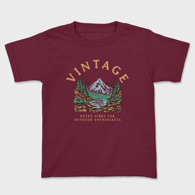 Retro Vibes for Outdoor Enthusiasts, Kids' T-Shirt
