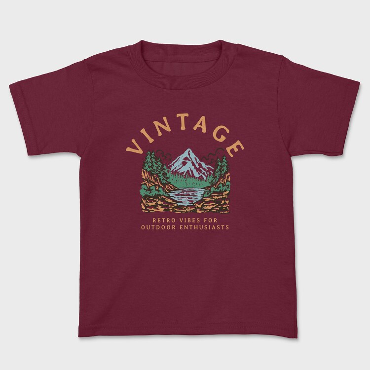 Retro Vibes for Outdoor Enthusiasts, Детска Тениска