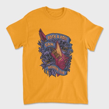 Rock and Roll Can Never Die, Unisex Men's T-Shirt