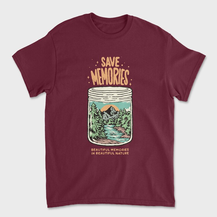 Save Memories Jar, Унисекс Мъжка Тениска