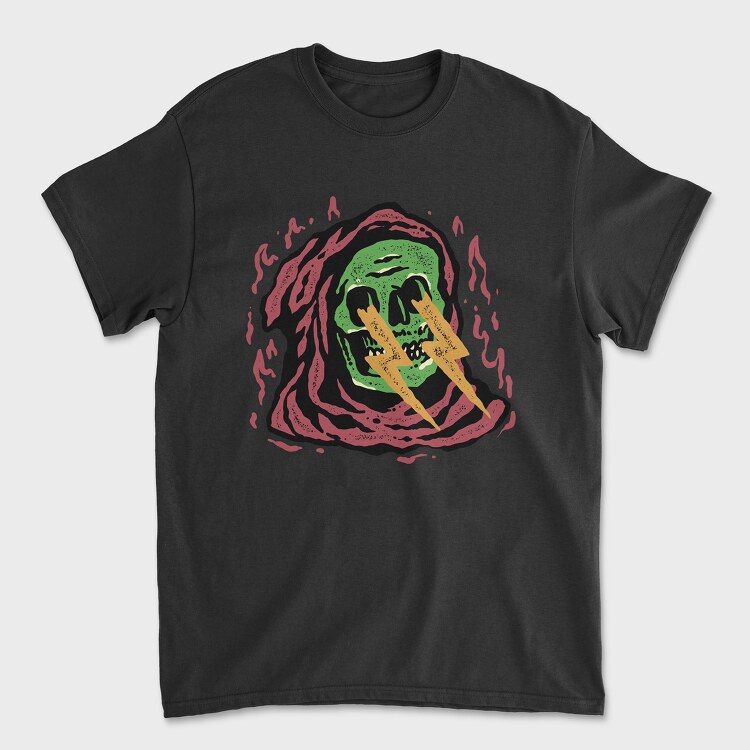 Skull Lightning, Unisex Men's T-Shirt