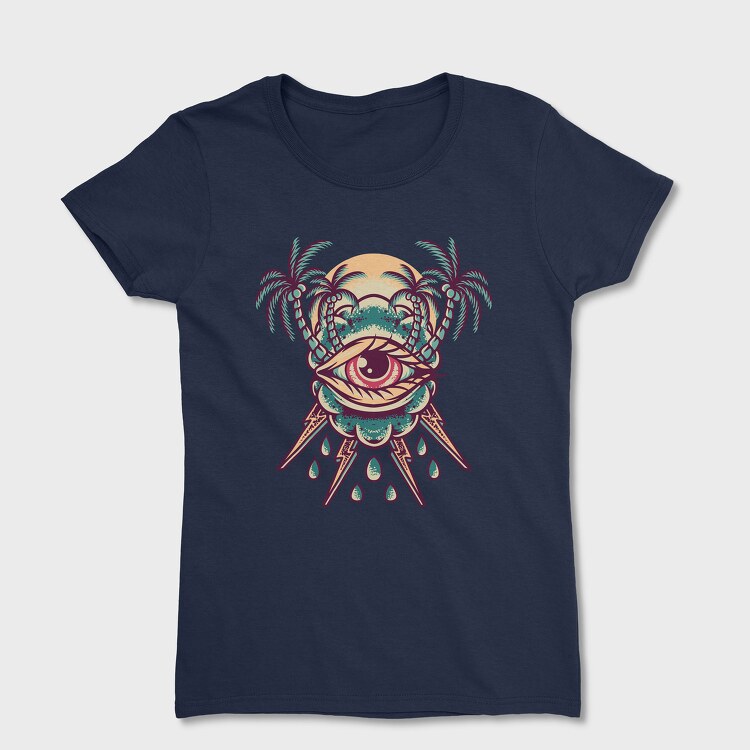 Summer Eye Retro Illustration, Women's T-Shirt