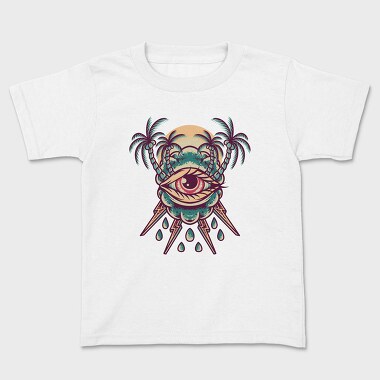 Summer Eye Retro Illustration, Kids' T-Shirt