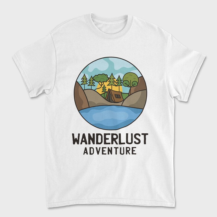 Wanderlust Adventure, Унисекс Мъжка Тениска