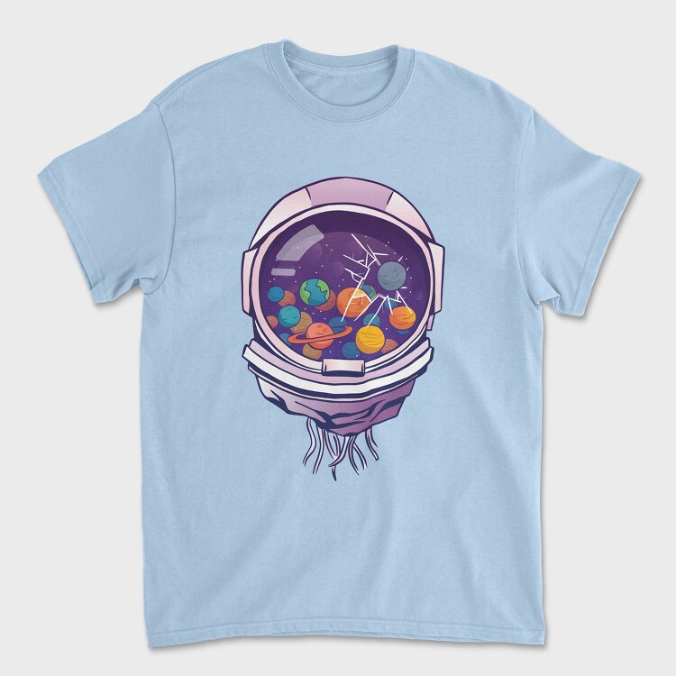 Astronaut Helmet And Planets, Unisex Men's T-Shirt