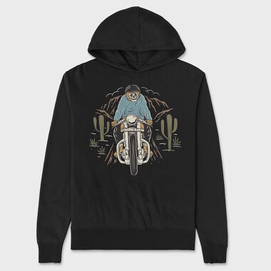 Biker Skeleton Cactus, Unisex Men's Hoodie