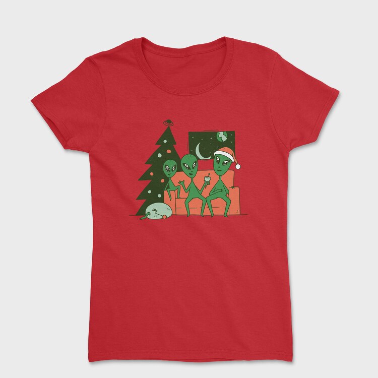 Alien Christmas, Women's T-Shirt