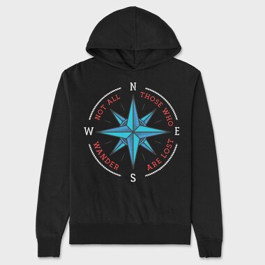 Not Al Those Who Wander Are Lost Compass, Unisex Men's Hoodie